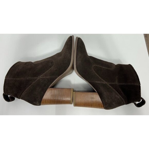 Steve Madden Women Brown Suede Leather Ankle Boot Bootie Size 6 Side Zip Riddock - Picture 6 of 8